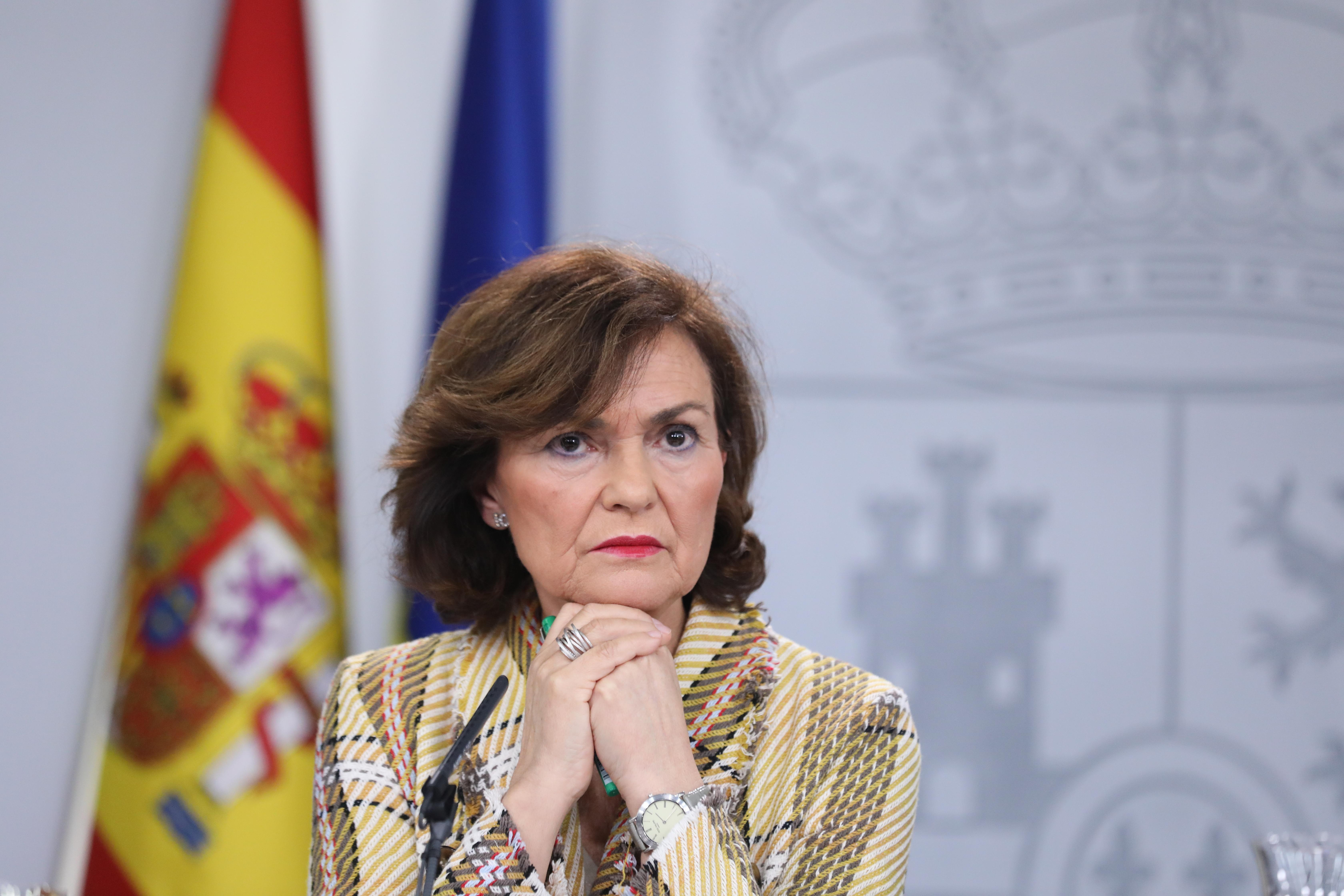 La vicepresidenta primera del Gobierno, Carmen Calvo 