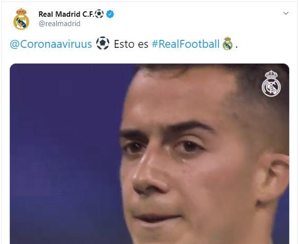Captura de pantalla del tuit del Real Madrid. 