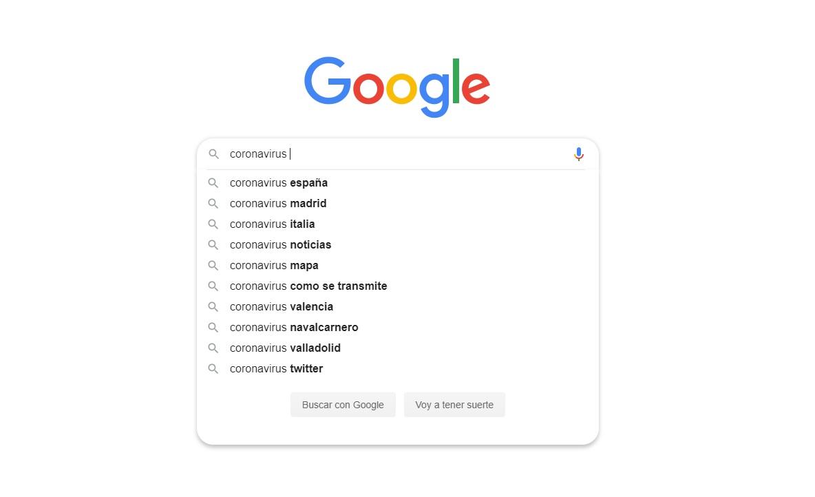 Las búsquedas de coronavirus en Google / Google