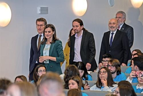 La reina Letizia y Pablo Iglesias. Europa Press