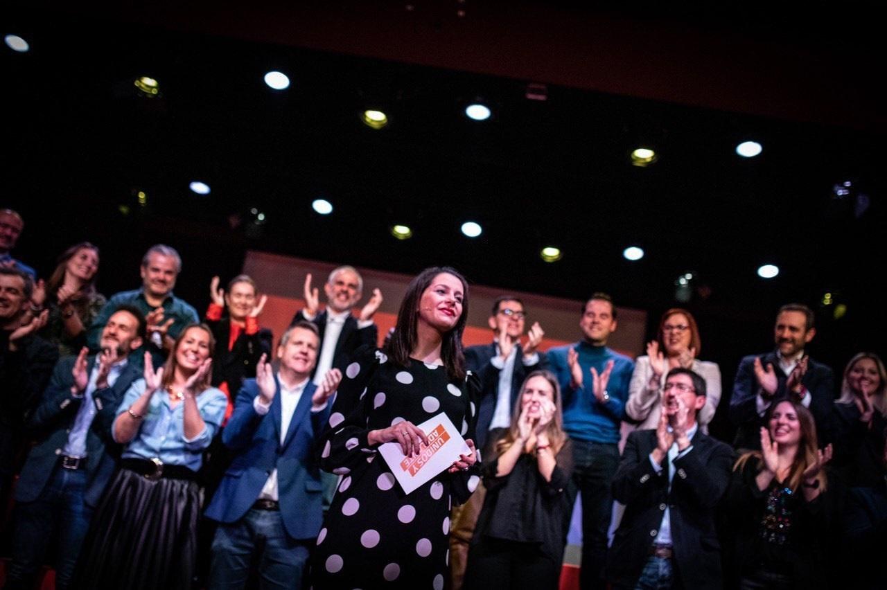 Inés Arrimadas durante el acto de presentación de su candidatura a las primarias de Cs