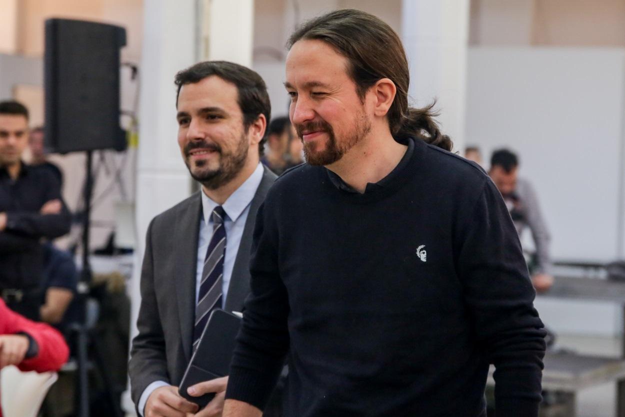 Pablo Iglesias junto a Alberto Garzón