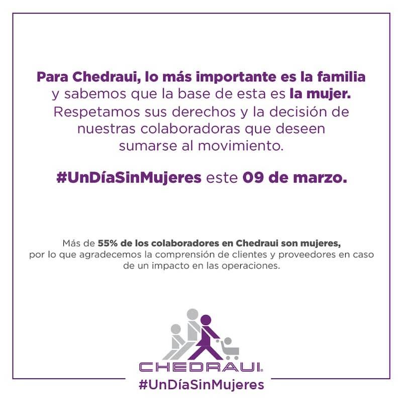 Chedraui apoyando la huelga del 9 marzo en México