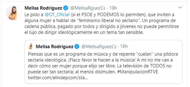 Tuit de Melisa Rodíguez