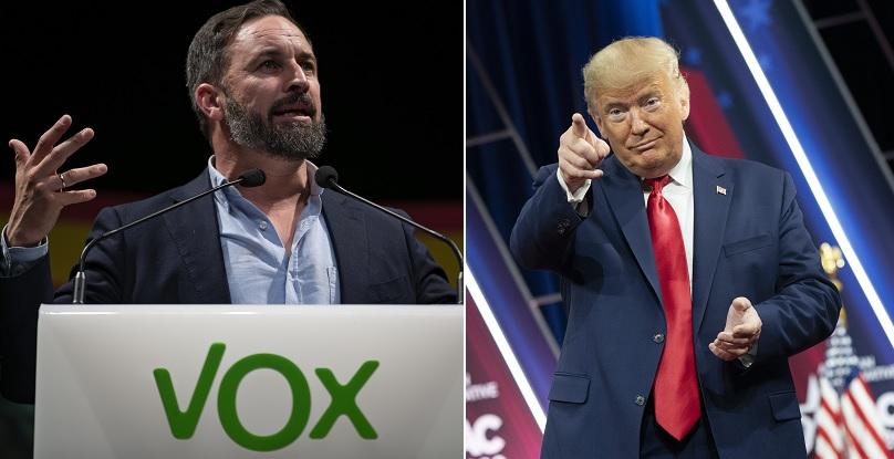 El líder de Vox, Santiago Abascal y el presidente de Estados Unidos, Donald Trump. EuropaPress