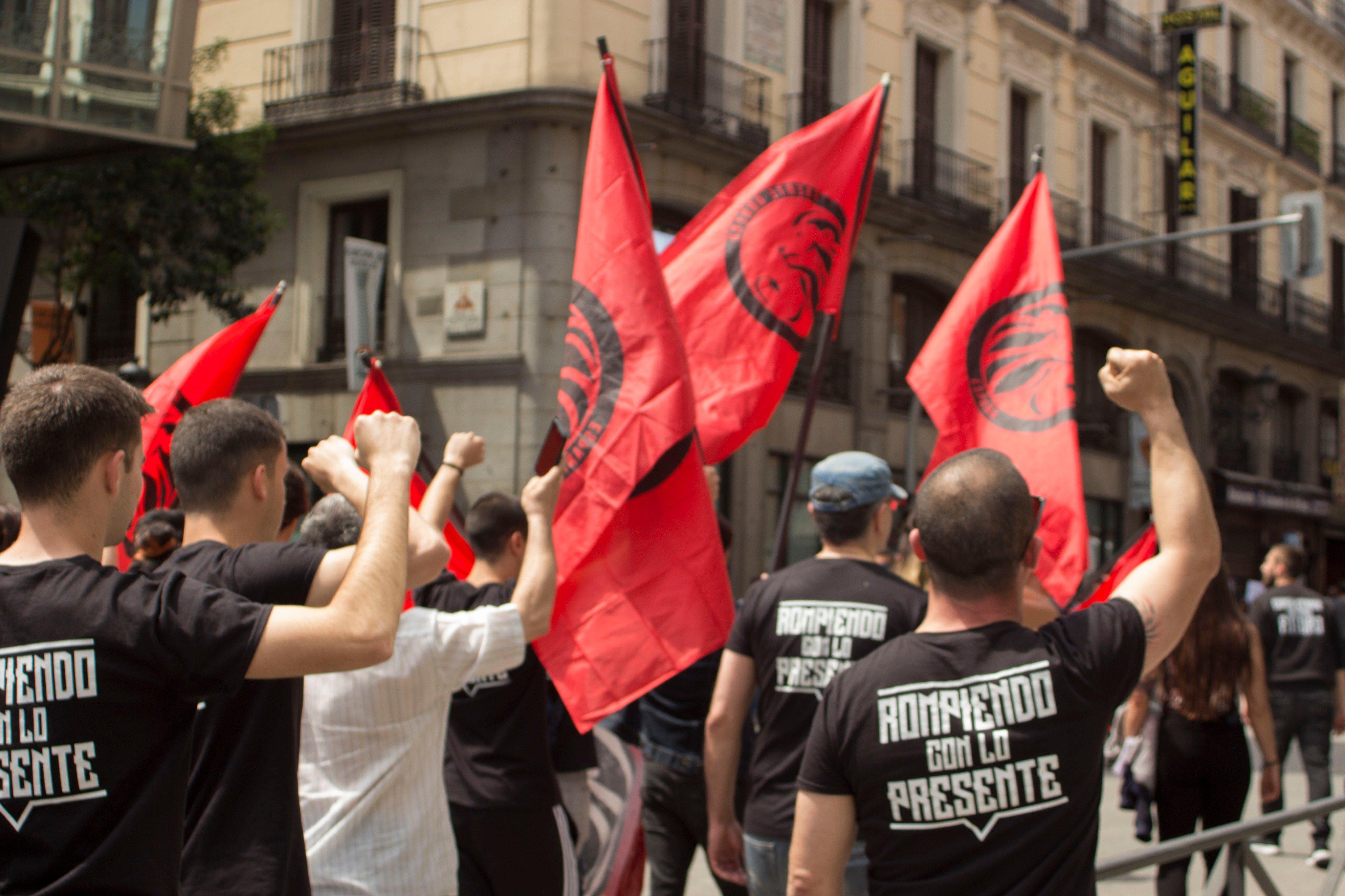 Frente Obrero durante una manifestación. Twitter