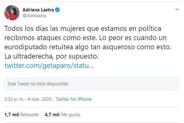 Tuit Adriana Lastra