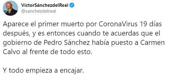 El tuit del diputado de Vox en Badajoz. Twitter El tuit del diputado de Vox en Badajoz. Twitter