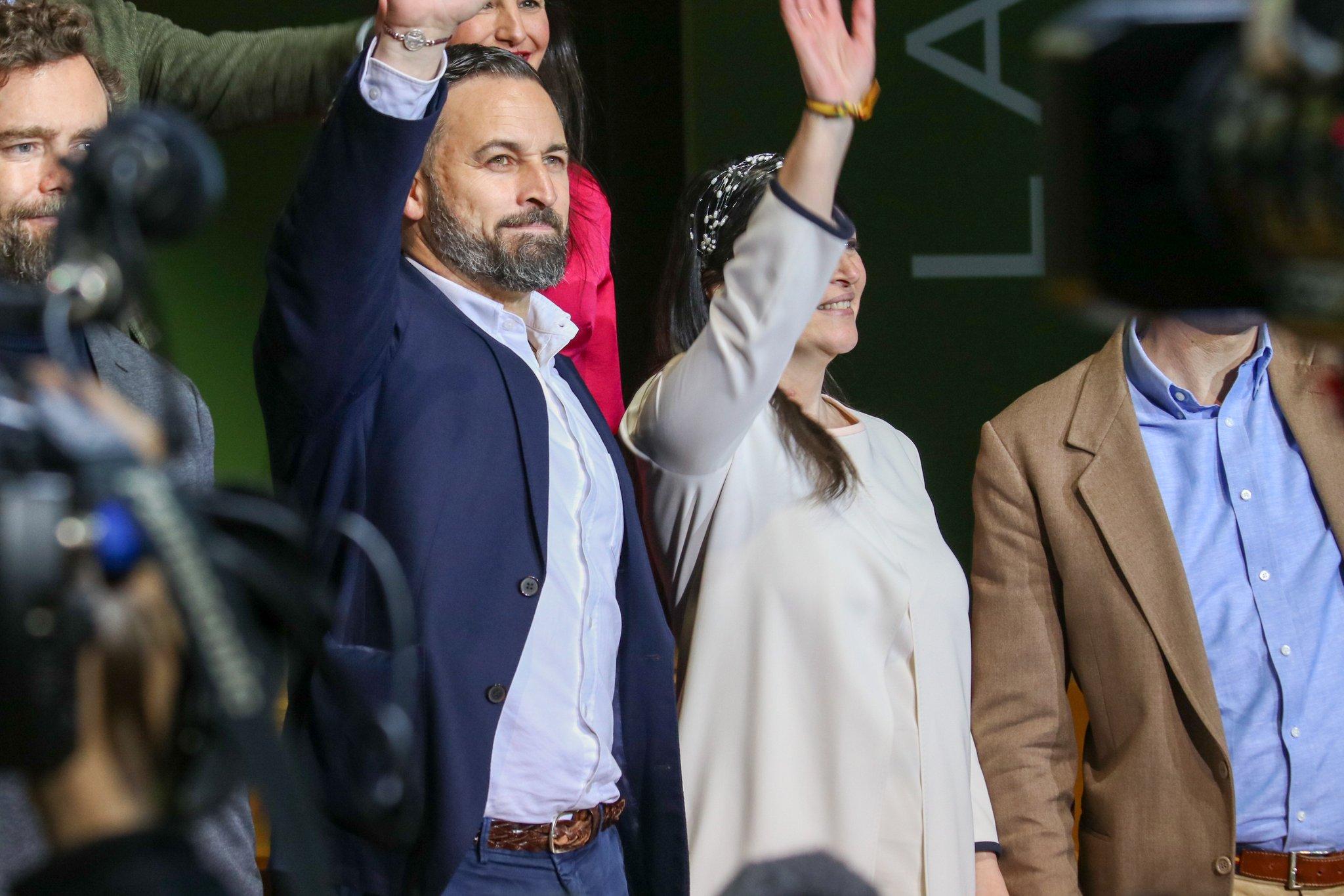 Santiago Abascal en el acto de Vistalegre. 