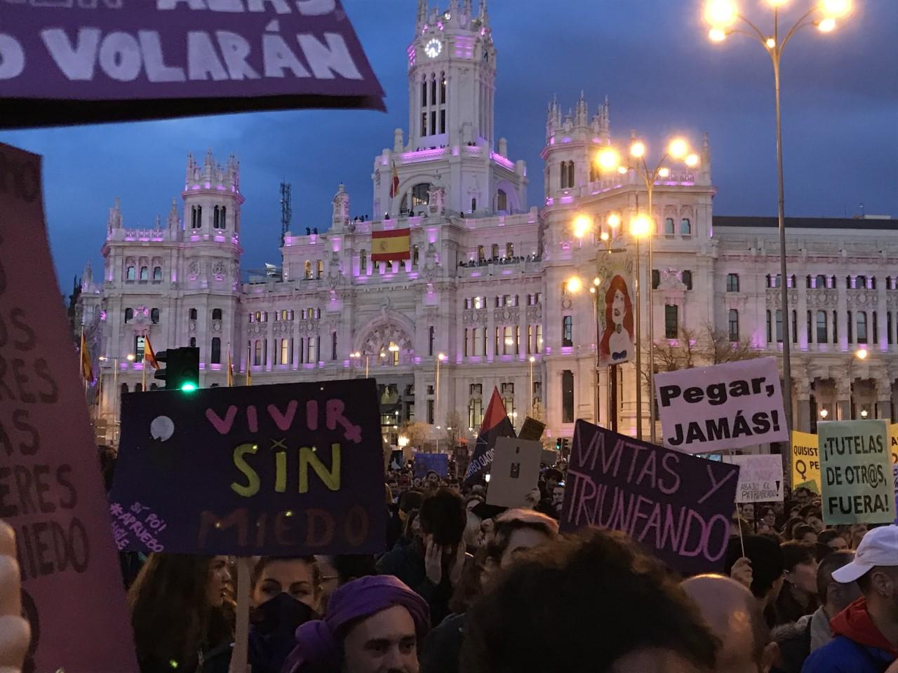 Manifestación feminista del 8M en Madrid