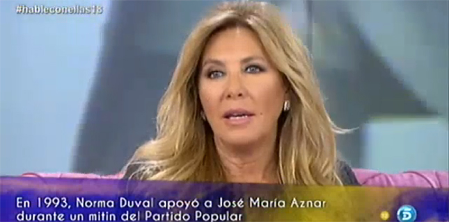 Norma Duval: “No me arrepiento de haber apoyado a Aznar, fue un gran presidente”