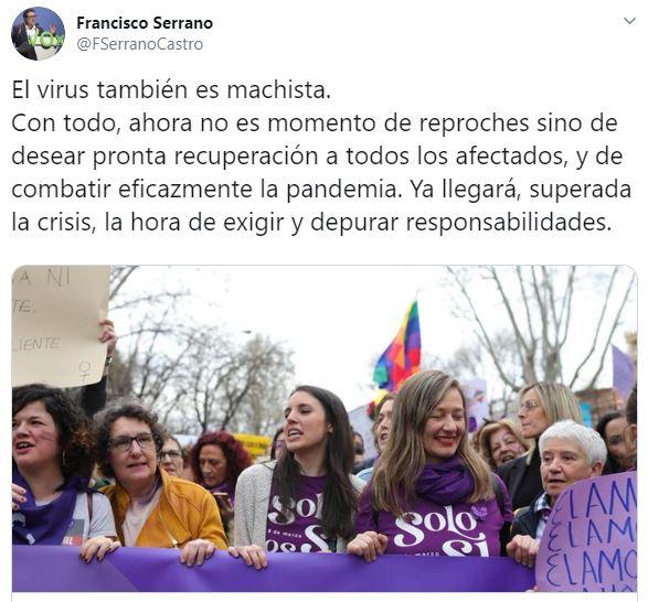 El mensaje de Francisco Serrano en Twitter