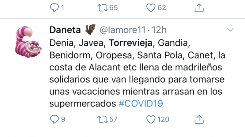 Captura de ciudadanos cántabros en Twitter. 