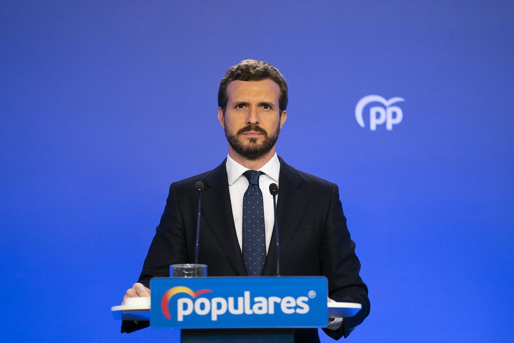 Pablo Casado comparece en rueda de prensa