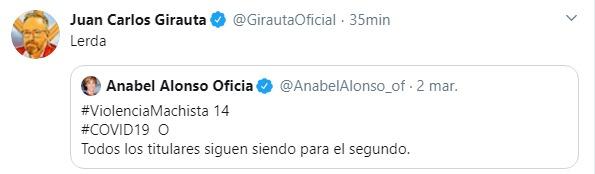 Tuit Juan Carlos Girauta sobre Anabel Alonso