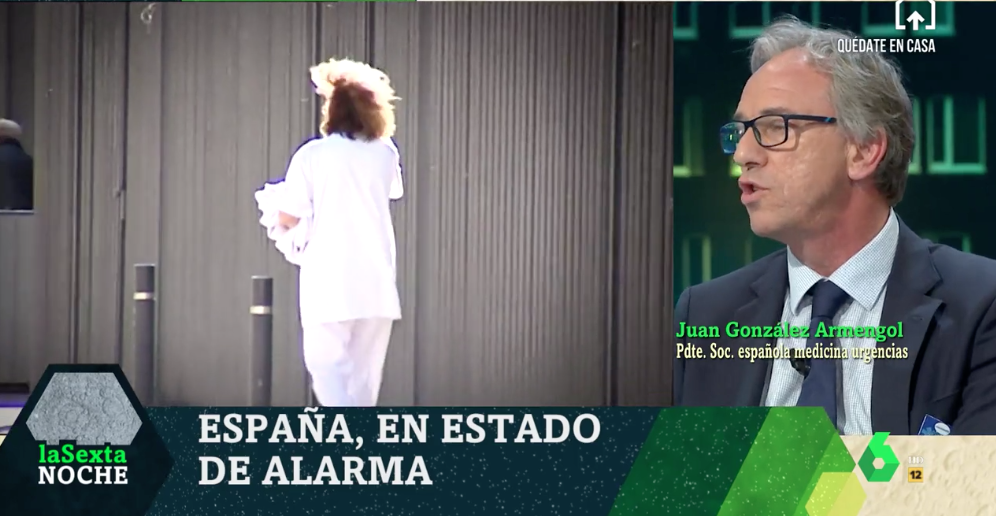 El presidente de la Sociedad Española de Medicina de Urgencias, Juan González Armengol, en La Sexta Noche