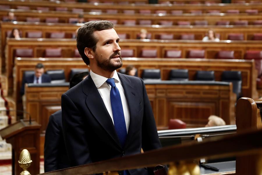 Pablo Casado, durante un pleno en el Congreso de los Diputados