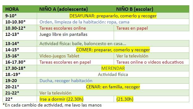 Horarios propuestos por AEP