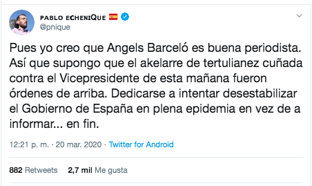 Echenique tuit Angels Barceló Echenique tuit Angels Barceló