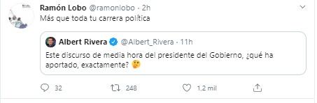 Tuit de Ramón Lobo sobre Rivera