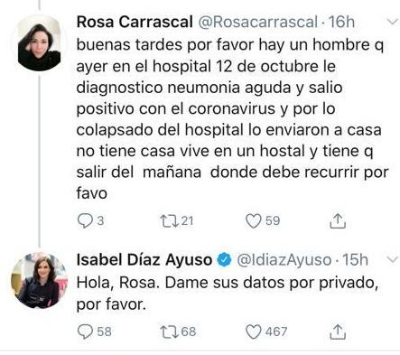 Tuit petición ayuda Díaz Ayuso 2