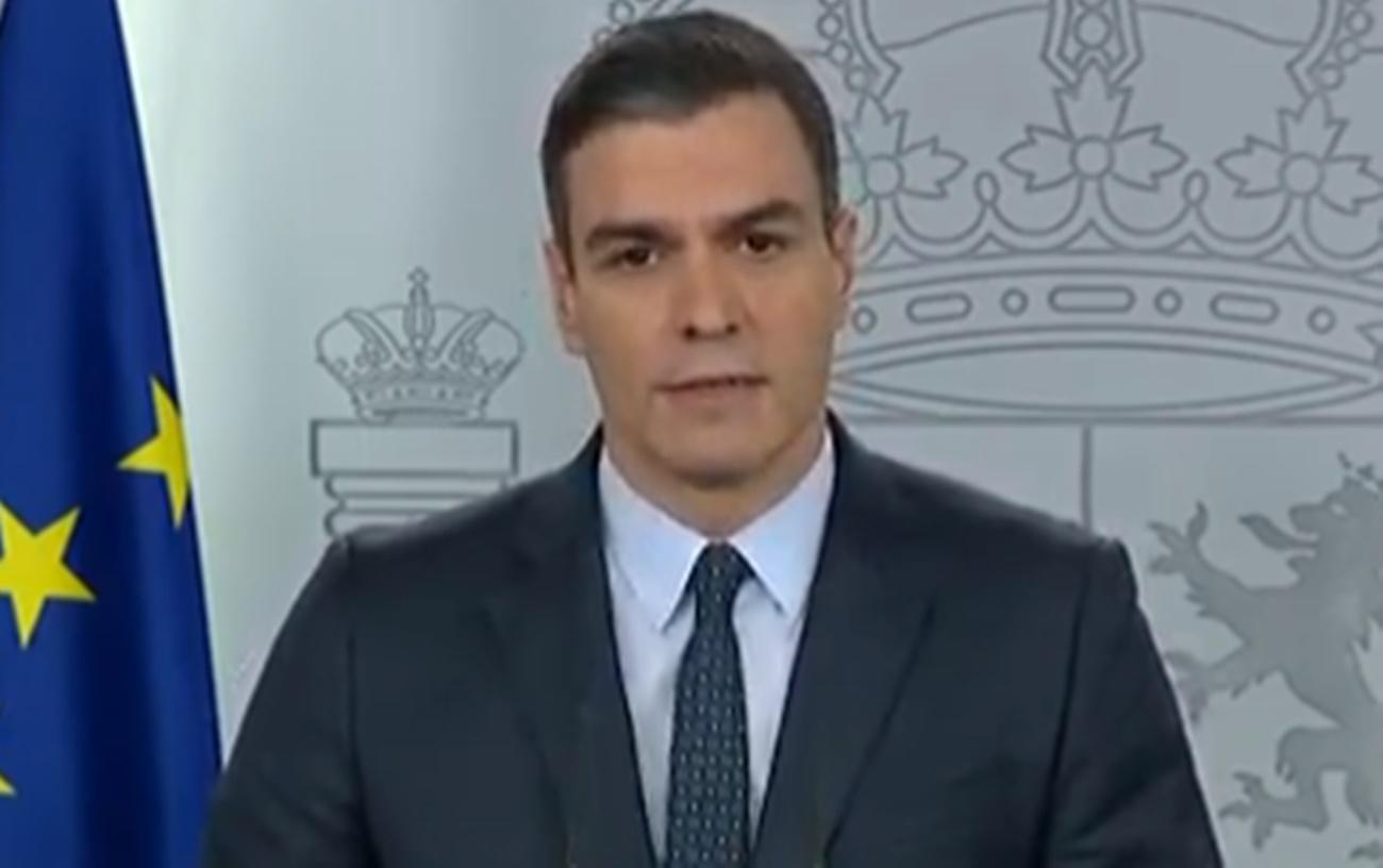 Pedro Sánchez durante la comparecencia de este domingo