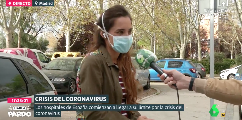 Imagen de Nerea, trabajadora sanitaria del Hospital de La Paz