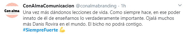 Tuit de apoyo a Dani Rovira de un usario anónimo