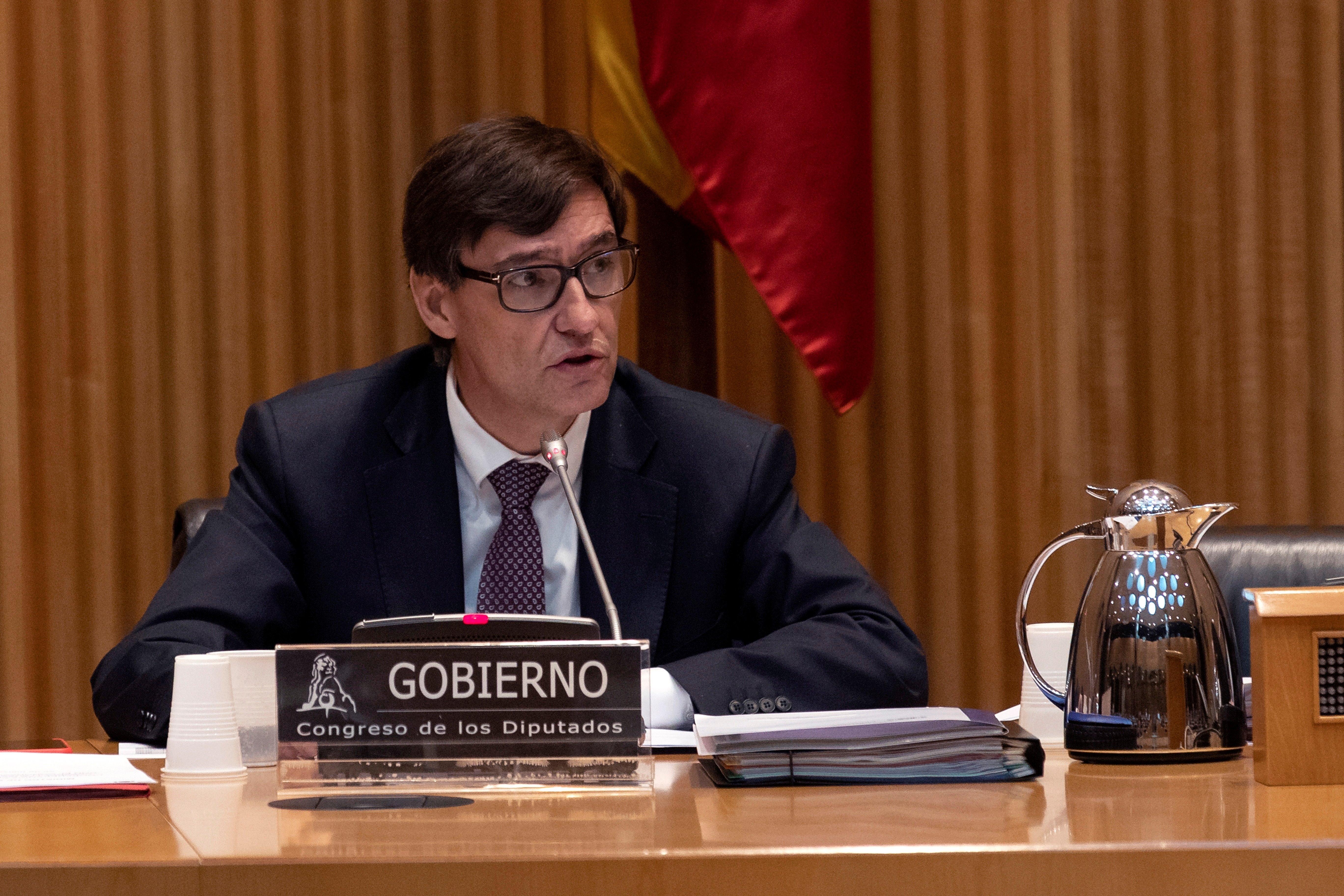 El ministro de Sanidad, Salvador Illa, en una comparecencia en el Congreso. Fuente: EP.