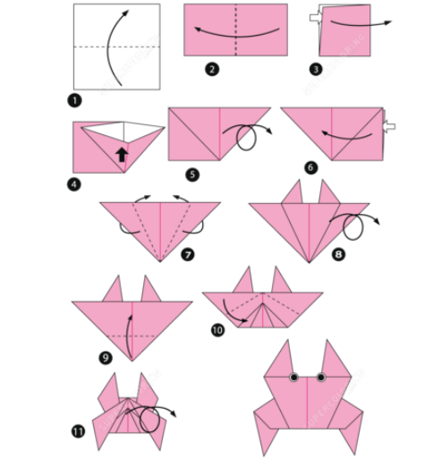 Cangrejo en forma de papiroflexia