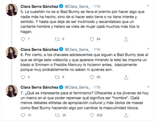 Tuit Clara Serra Bad Bunny 2