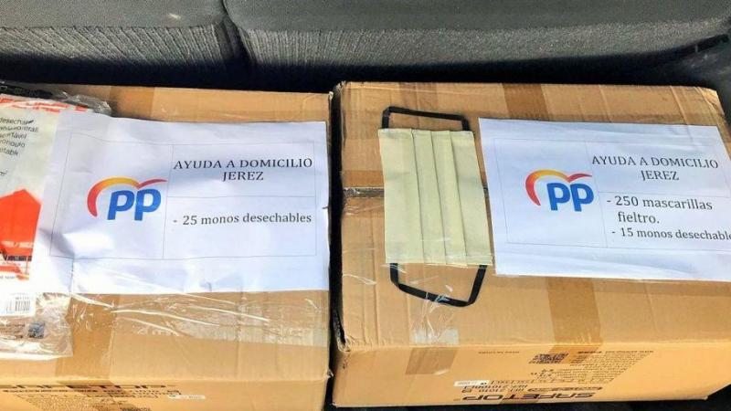 El material donado por el PP de Jerez. Fuente: Twitter,