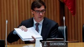 El ministro de Sanidad, Salvador Illa, durante su comparecencia en la Comisión de Sanidad del Congreso de los Diputados