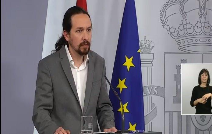 El vicepresidente de Asuntos Sociales y Agenda 2030, Pablo Iglesias. Fuente: EP.