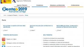 Captura de la web de la Agencia Tributaria con la Campaña de la Renta 2019