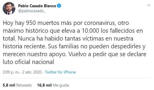 Tuit Pablo Casado 2 Tuit Pablo Casado 2