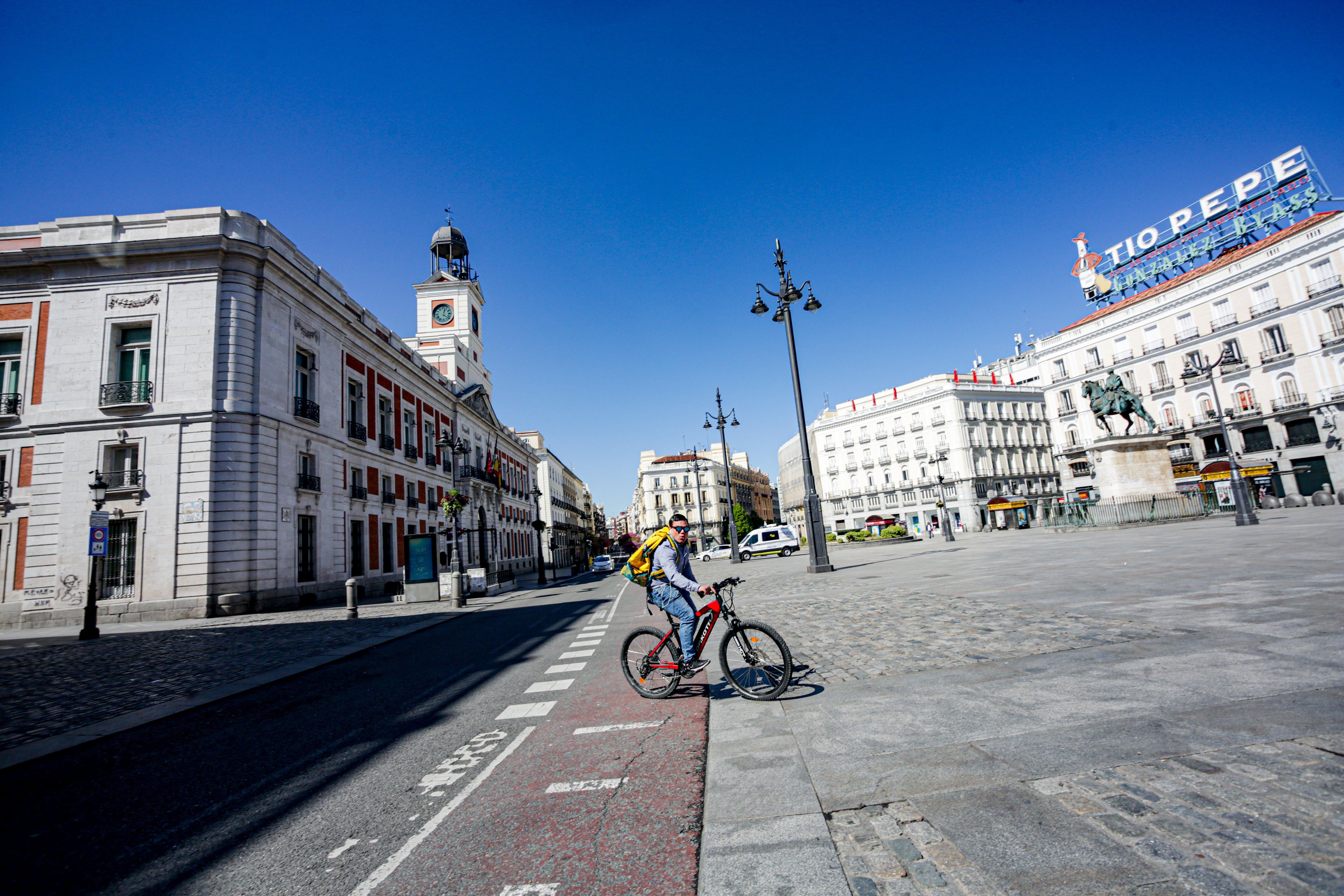 Imagen de Madrid vacía por el estado de alarma. Fuente: Europa Press.