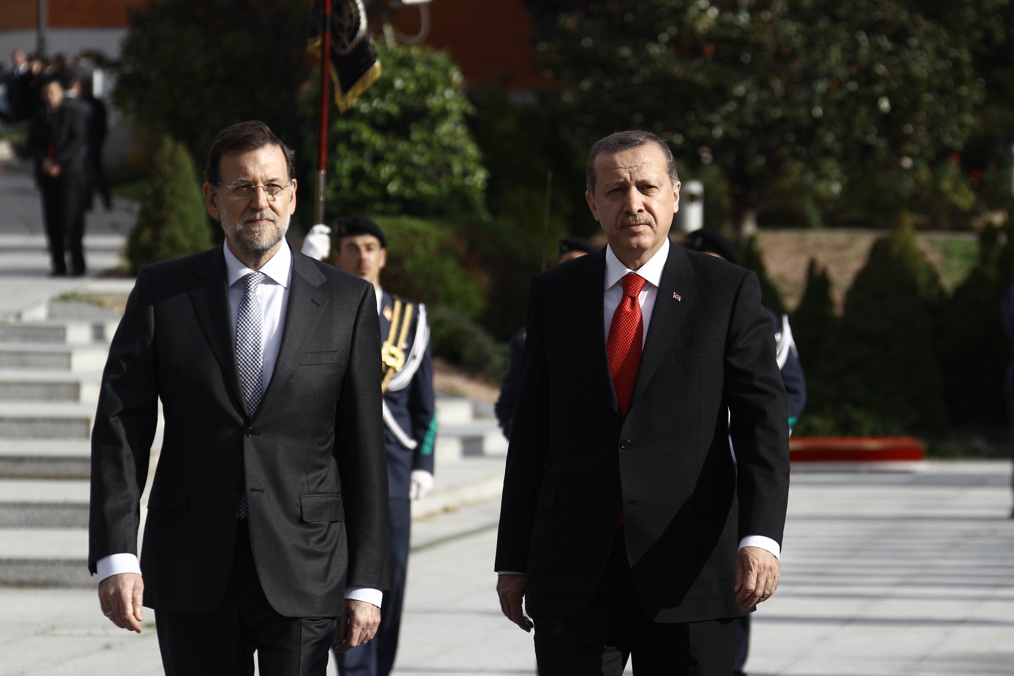 Mariano Rajoy junto a Recep Tayyip Erdogan. Fuente: Europa Press.