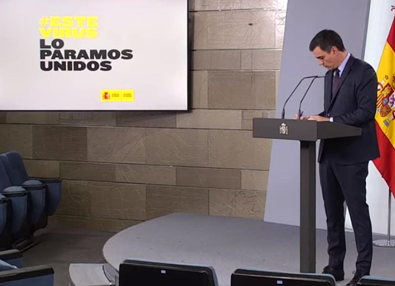 Pedro Sánchez durante una comparecencia desde Moncloa