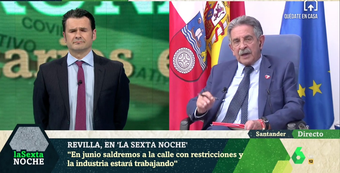 Iñaki López y Miguel Ángel Revilla en La Sexta Noche