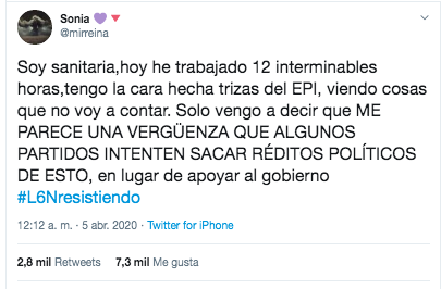 Tuit sanitaria oposición