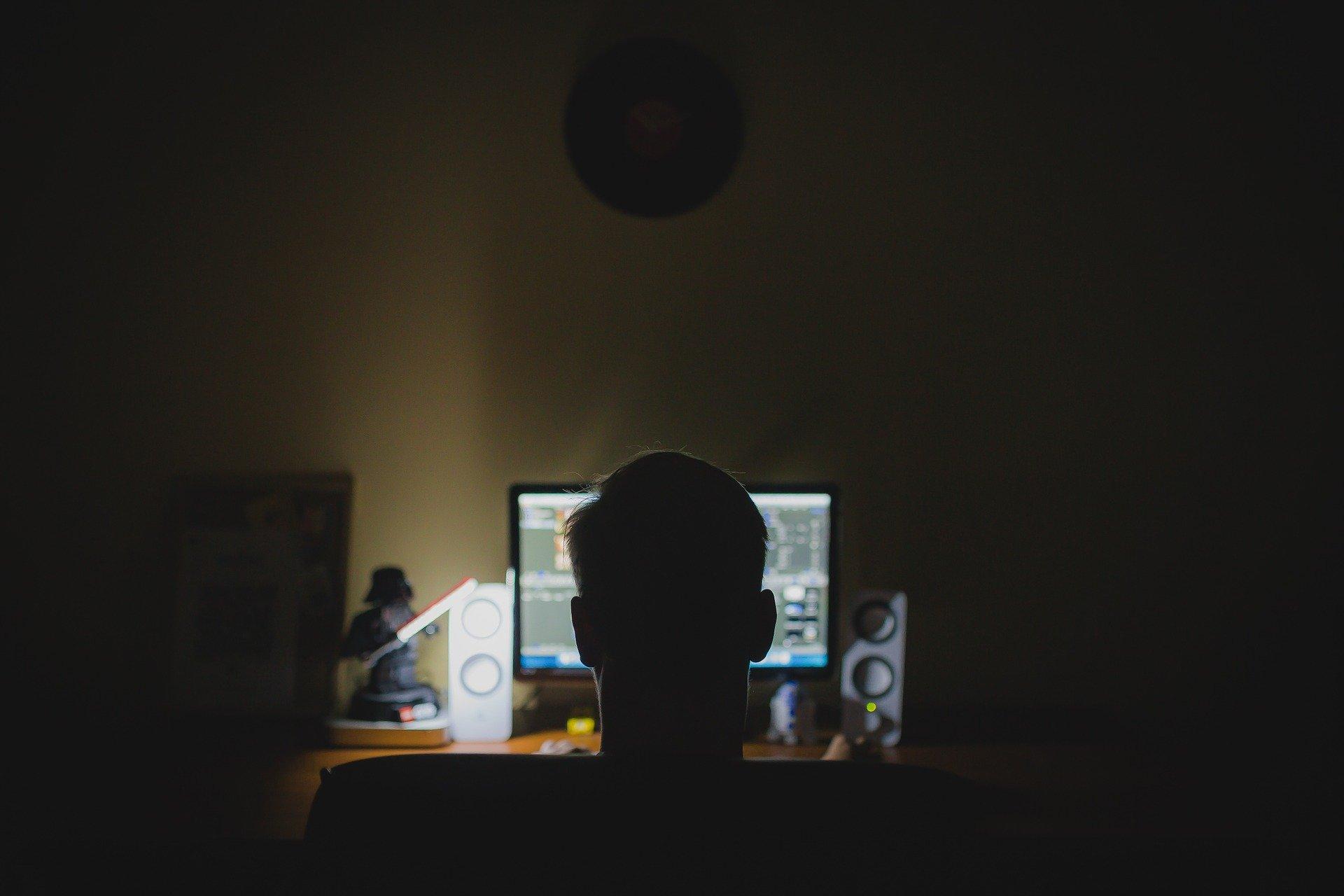 Una persona delante de un ordenador. Fuente: Pixabay.