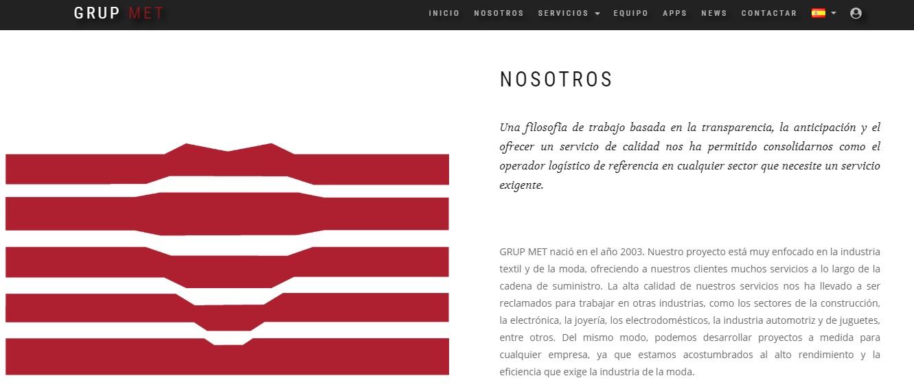 Captura de pantalla de la web de Grup Met. Captura de pantalla de la web de Grup Met.