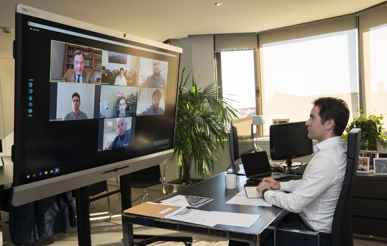 Teodoro García Egea durante una videoconferencia