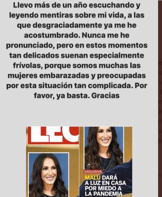 Mensaje de Malú contra la Revista Lecturas tras publicar una información sobre ella