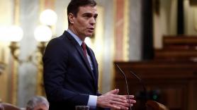 Pedro Sánchez interviene en el debate sobre la prórroga del estado de alarma en el Congreso. Europa Press.