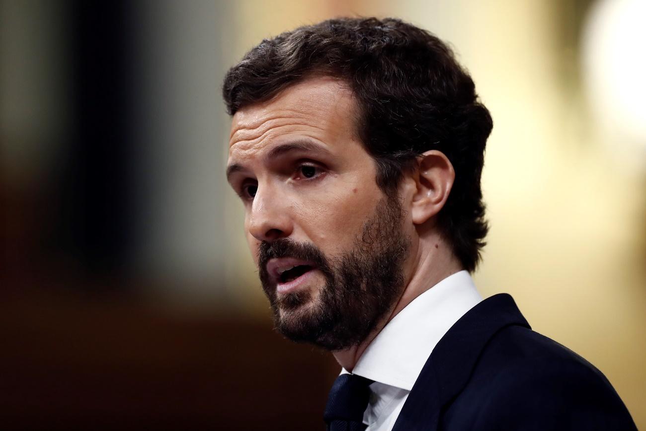 Pablo Casado durante su intervención en el Congreso este jueves. 