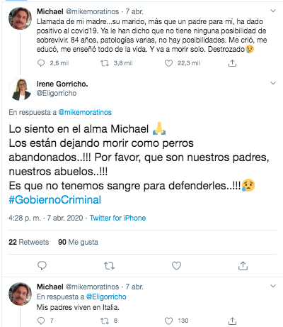 Tuit Irene Gorricho militante socialista