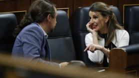 El vicepresidente segundo del Gobierno, Pablo Iglesias, y la ministra de Trabajo, Yolanda Díaz. Fuente: Europa Press.