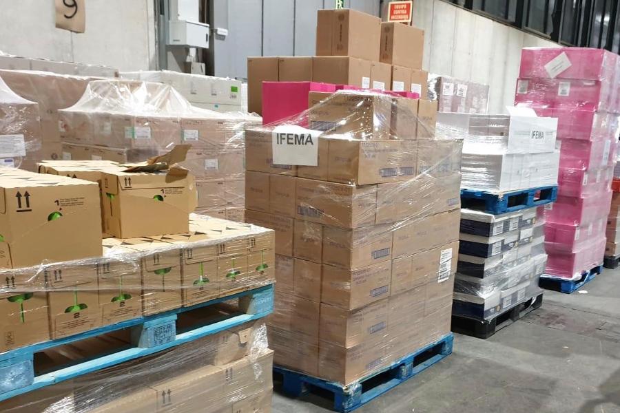 Envío de productos básicos de higiene de Mercadona al Hospital de Campaña de Ifema